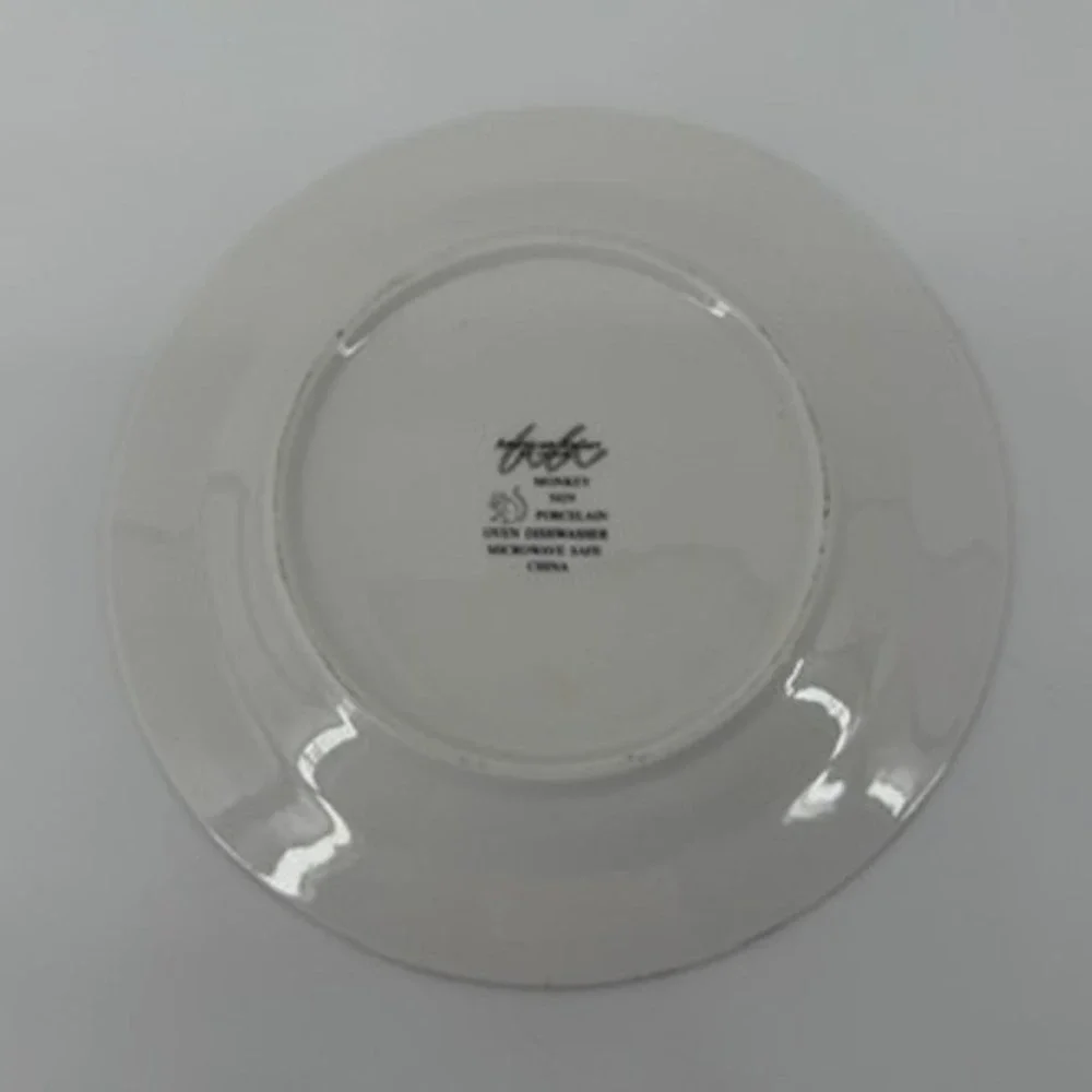American‎ Atelier at Home Monkey 5029 Porcelain Plate Basket Weave Rim 8 in
